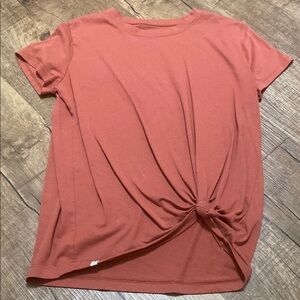 Rust Orange Women's Knot Front Top